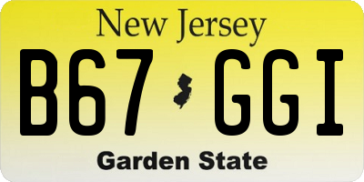 NJ license plate B67GGI