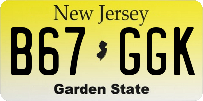 NJ license plate B67GGK