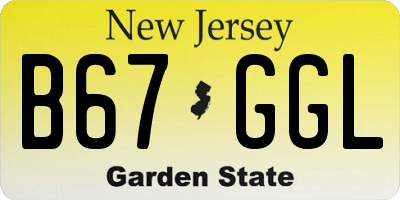 NJ license plate B67GGL