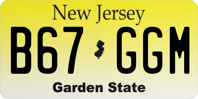 NJ license plate B67GGM