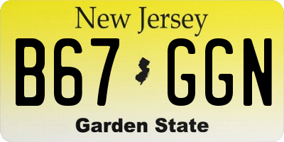 NJ license plate B67GGN