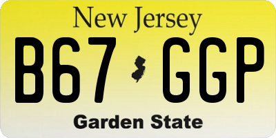 NJ license plate B67GGP