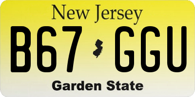 NJ license plate B67GGU