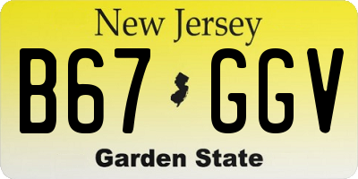 NJ license plate B67GGV