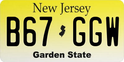 NJ license plate B67GGW