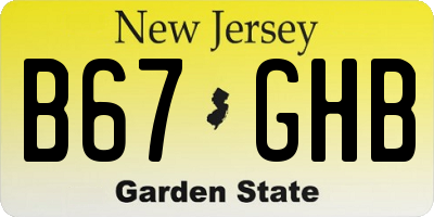 NJ license plate B67GHB
