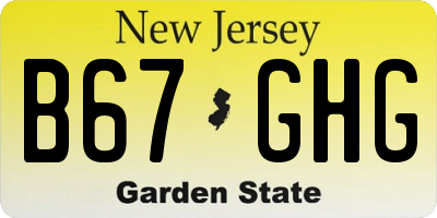 NJ license plate B67GHG