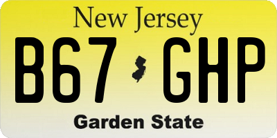NJ license plate B67GHP