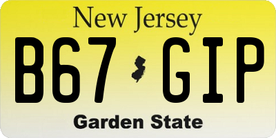 NJ license plate B67GIP