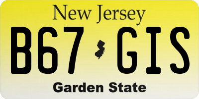NJ license plate B67GIS