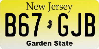 NJ license plate B67GJB