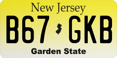 NJ license plate B67GKB