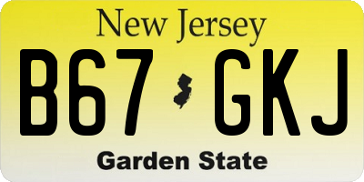 NJ license plate B67GKJ