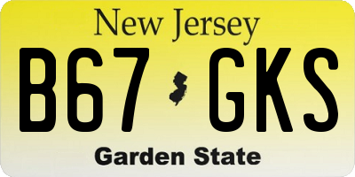 NJ license plate B67GKS