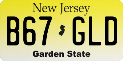 NJ license plate B67GLD