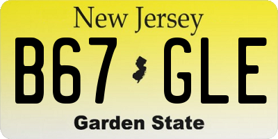 NJ license plate B67GLE