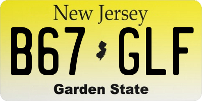 NJ license plate B67GLF