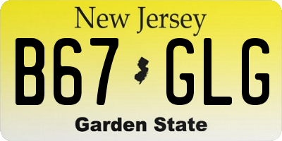 NJ license plate B67GLG
