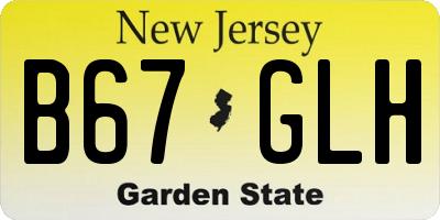 NJ license plate B67GLH
