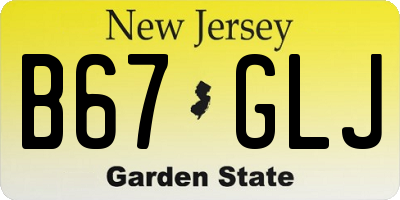 NJ license plate B67GLJ