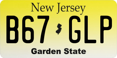 NJ license plate B67GLP