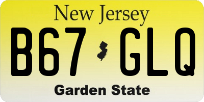 NJ license plate B67GLQ