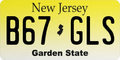 NJ license plate B67GLS