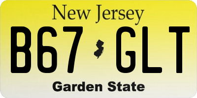 NJ license plate B67GLT