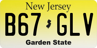 NJ license plate B67GLV