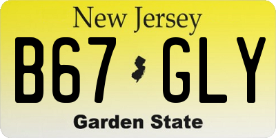 NJ license plate B67GLY