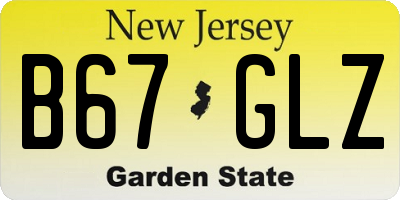 NJ license plate B67GLZ
