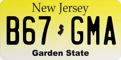 NJ license plate B67GMA