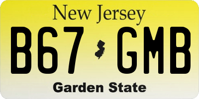 NJ license plate B67GMB