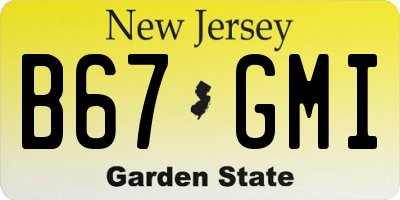 NJ license plate B67GMI