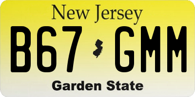 NJ license plate B67GMM