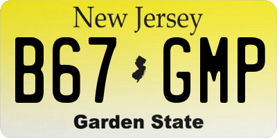 NJ license plate B67GMP