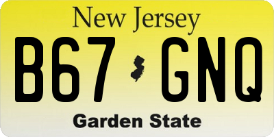 NJ license plate B67GNQ