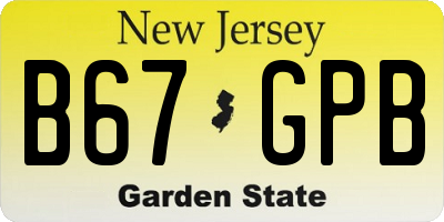 NJ license plate B67GPB