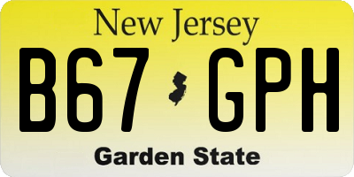 NJ license plate B67GPH