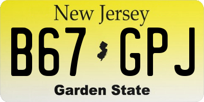 NJ license plate B67GPJ