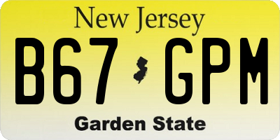 NJ license plate B67GPM