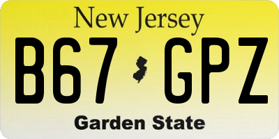 NJ license plate B67GPZ