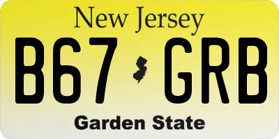 NJ license plate B67GRB