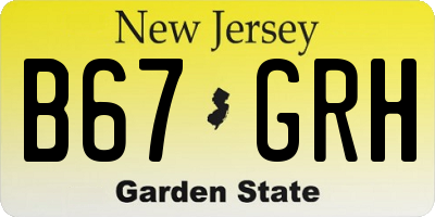 NJ license plate B67GRH