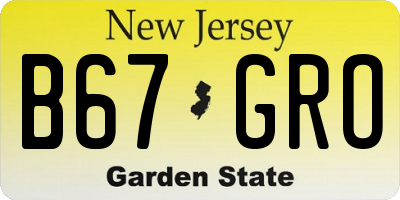 NJ license plate B67GRO