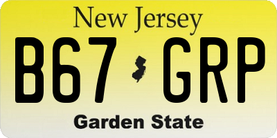 NJ license plate B67GRP
