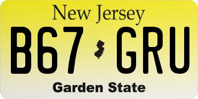 NJ license plate B67GRU