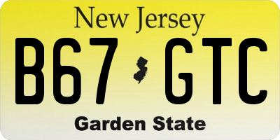 NJ license plate B67GTC