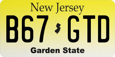 NJ license plate B67GTD