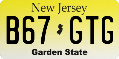 NJ license plate B67GTG